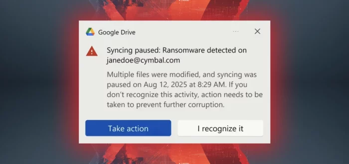 Ransomware file restoration for Google Drive